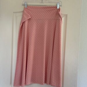 LuLaRoe Azure A-Line Midi Skirt in Soft coral  with Micro Diamond Motif